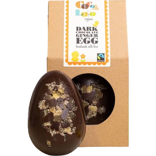 Cocoa Loco Dark Chocolate Ginger Easter Egg with Chocolate Buttons 225g