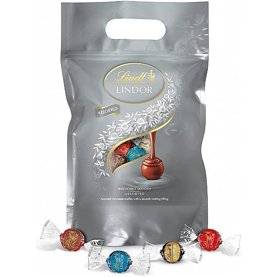 Lindt LINDOR Assorted Chocolate Truffles 1kg Silver Pouch
