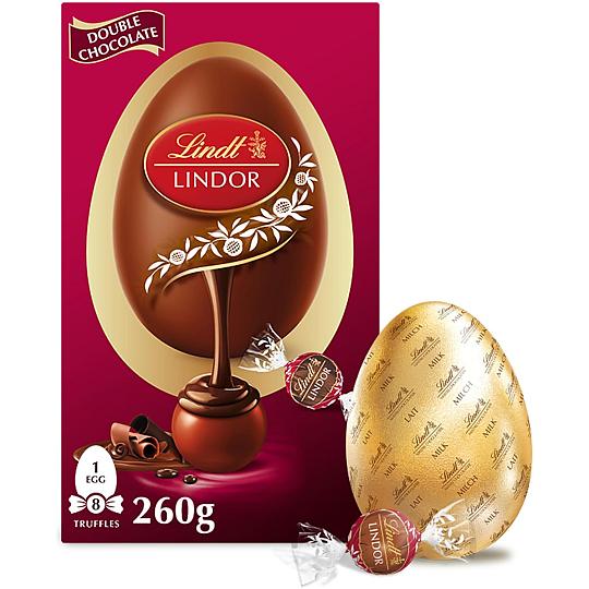 Lindt LINDOR Double Chocolate Easter Egg 260g