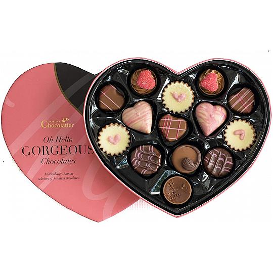 Martin’s Chocolatier “Oh Hello Gorgeous” Pink Heart Shaped Chocolate Box 209g