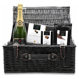 Chocolate Trading Co. Large Chocolate & Champagne Wicker Gift Hamper