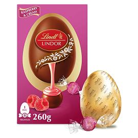 Lindt LINDOR Raspberry & Cream Easter Egg 260g