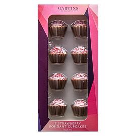 Martin’s Chocolatier 8 Strawberry Fondant Cupcakes Chocolate Cupcakes 150g