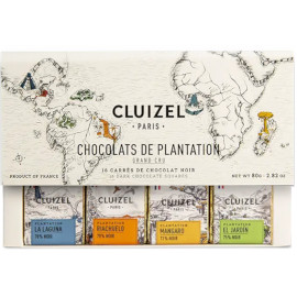 CLUIZEL Chocolats de Plantation 16 Dark Chocolate Squares