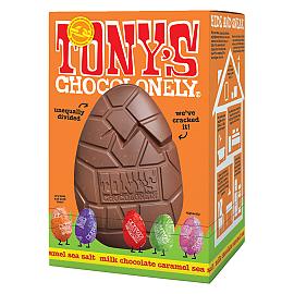 TONY’S CHOCOLONELY milk chocolate caramel sea salt Easter Egg & Mini Eggs