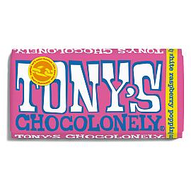 TONY’S CHOCOLONELY white raspberry popping candy Chocolate Bar 180g