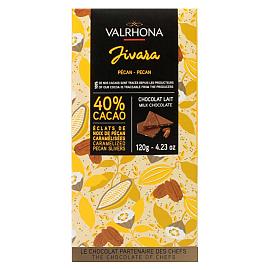 Valrhona Jivara Pecan 40% Cacao Caramelised Pecan Slivers Milk Chocolate Bar 120g