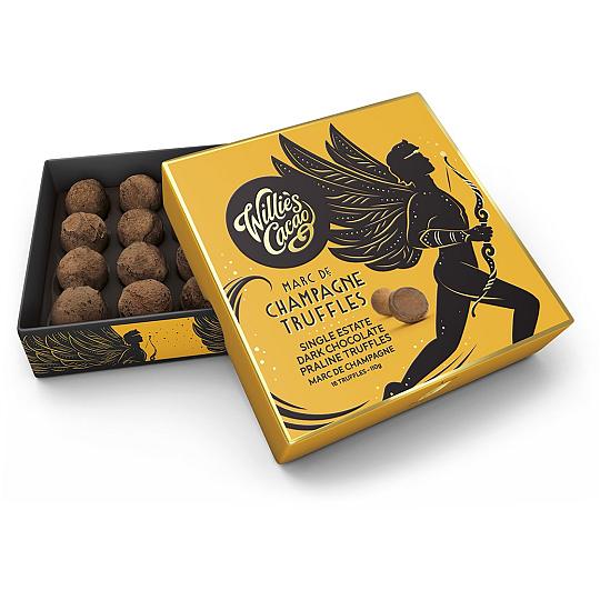 Willie’s Cacao Marc de Champagne Truffles Single Estate Dark Chocolate Praline Truffles