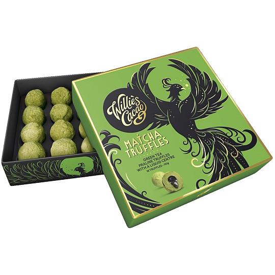 Willie’s Cacao Matcha Truffles Green Tea Praline Chocolate Truffles With A Liquid Centre