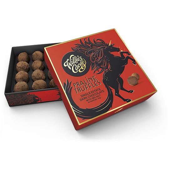 Willie’s Cacao Praline Truffles Single Estate Dark Chocolate Praline Chocolate Truffles with Sea Salt