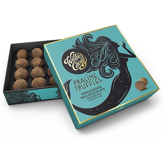 Willie’s Cacao Praline Truffles Single Estate Milk Chocolate Chocolate Truffles With Sea Salt